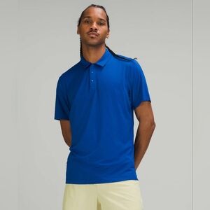 Lululemon Snap Front Performance Short Sleeve Polo Symphony Blue Large
